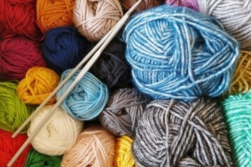 Knitting yam and needle